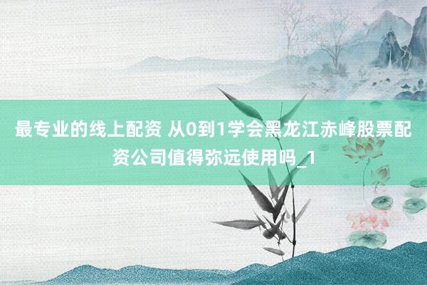 最专业的线上配资 从0到1学会黑龙江赤峰股票配资公司值得弥远使用吗_1